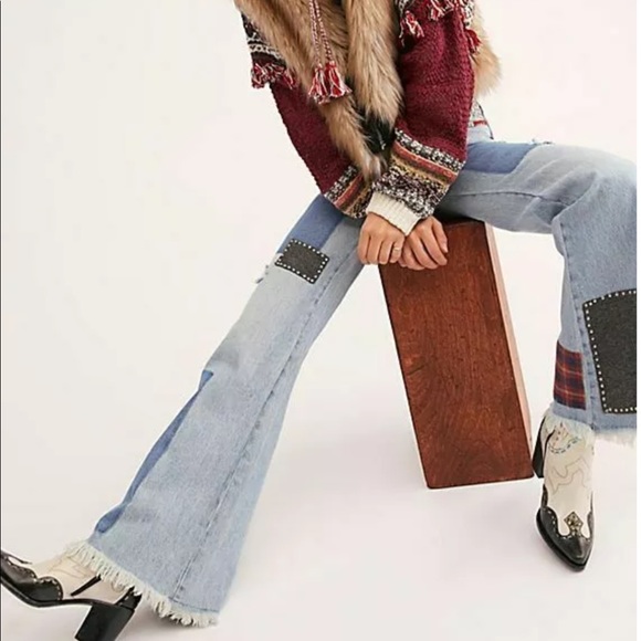 Free People Denim - 🔥RARE Free People We The Free Distressed Flare Jeans, SZ 26, NWT